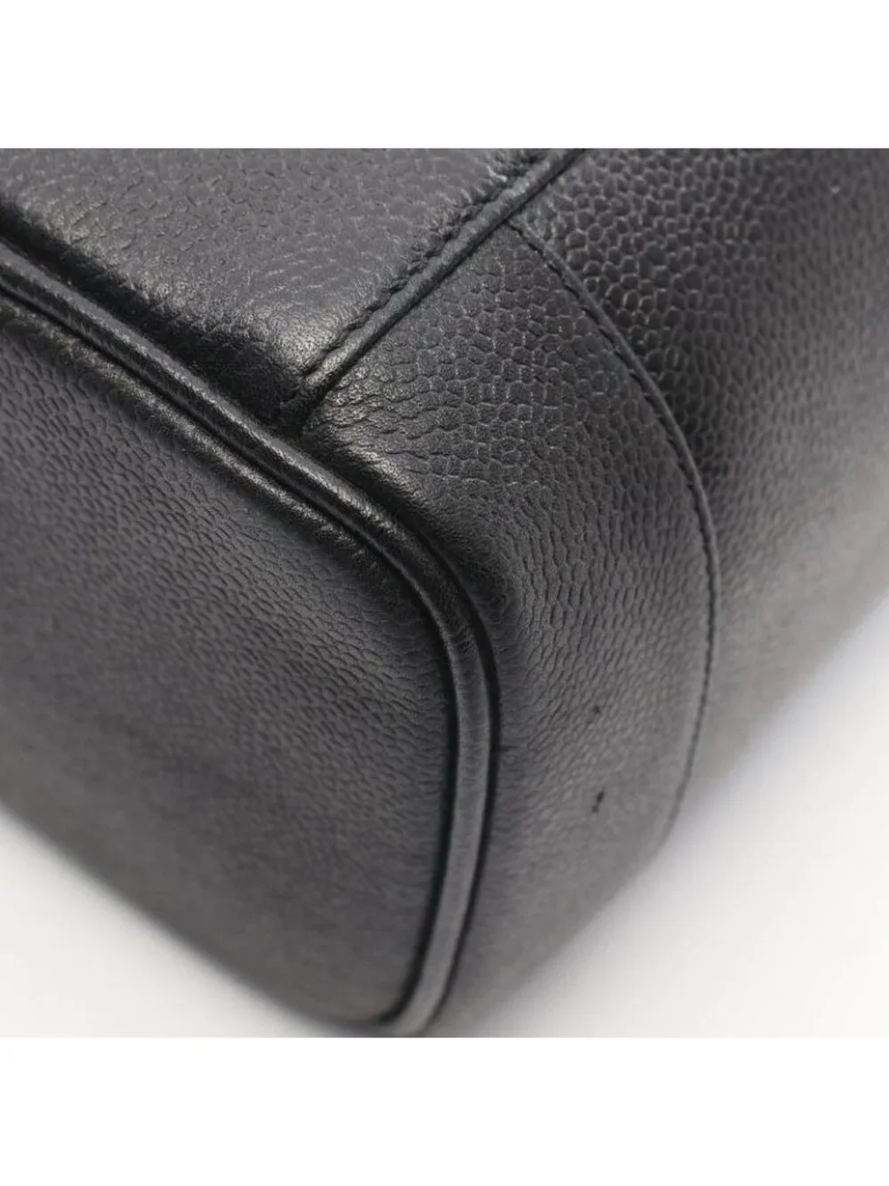 Chanel Handbag CC Logo Black Caviar Leather